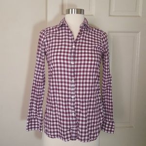 J. Crew Gingham Button-Down Shirt Size 00